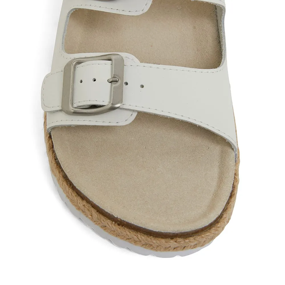 Crete Slide in White Leather