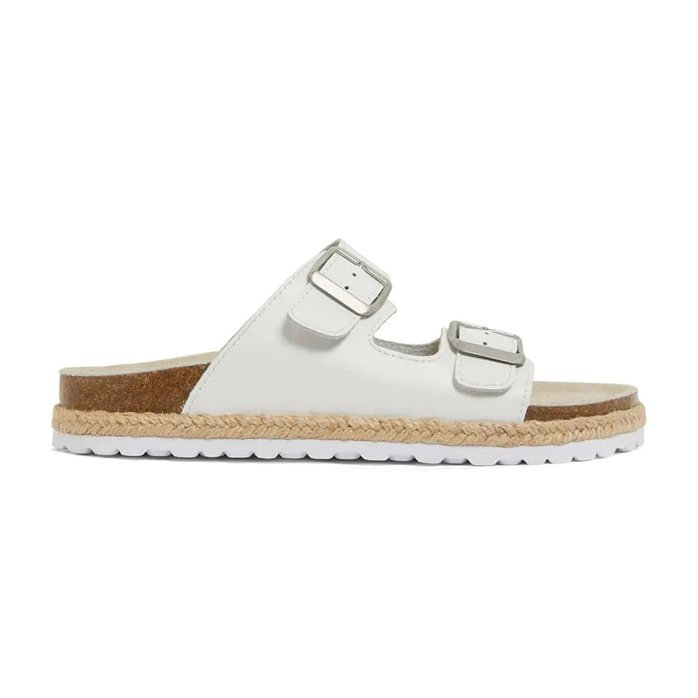 Crete Slide in White Leather