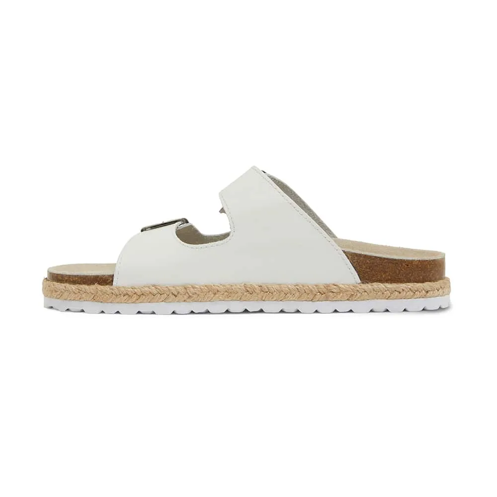 Crete Slide in White Leather