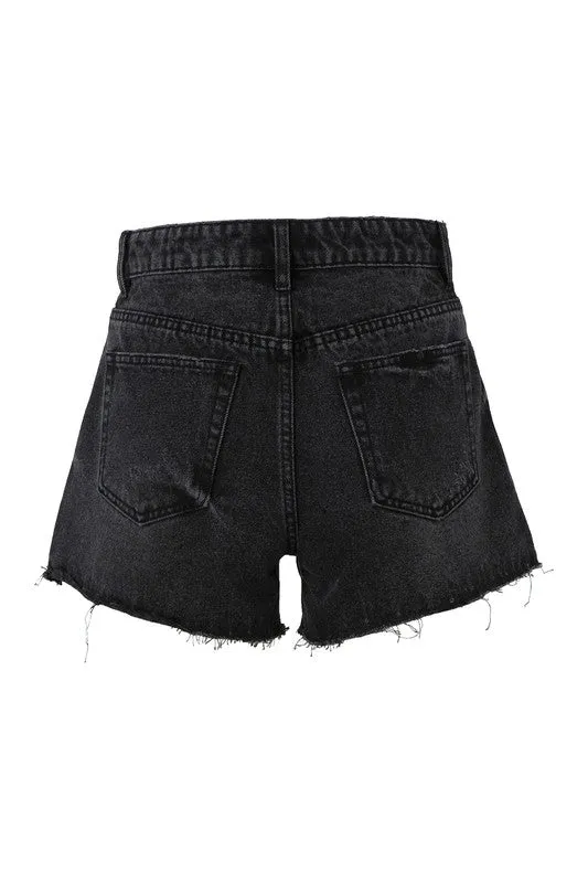 Danni Distressed denim shorts