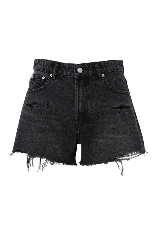 Danni Distressed denim shorts