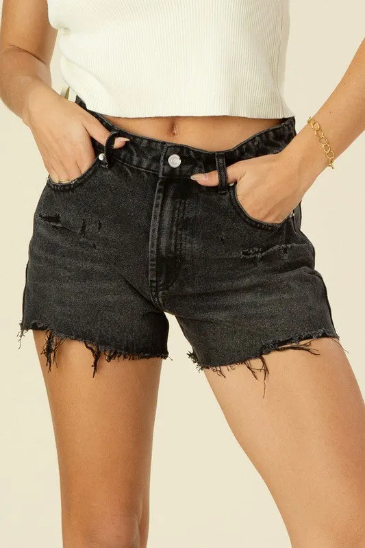 Danni Distressed denim shorts