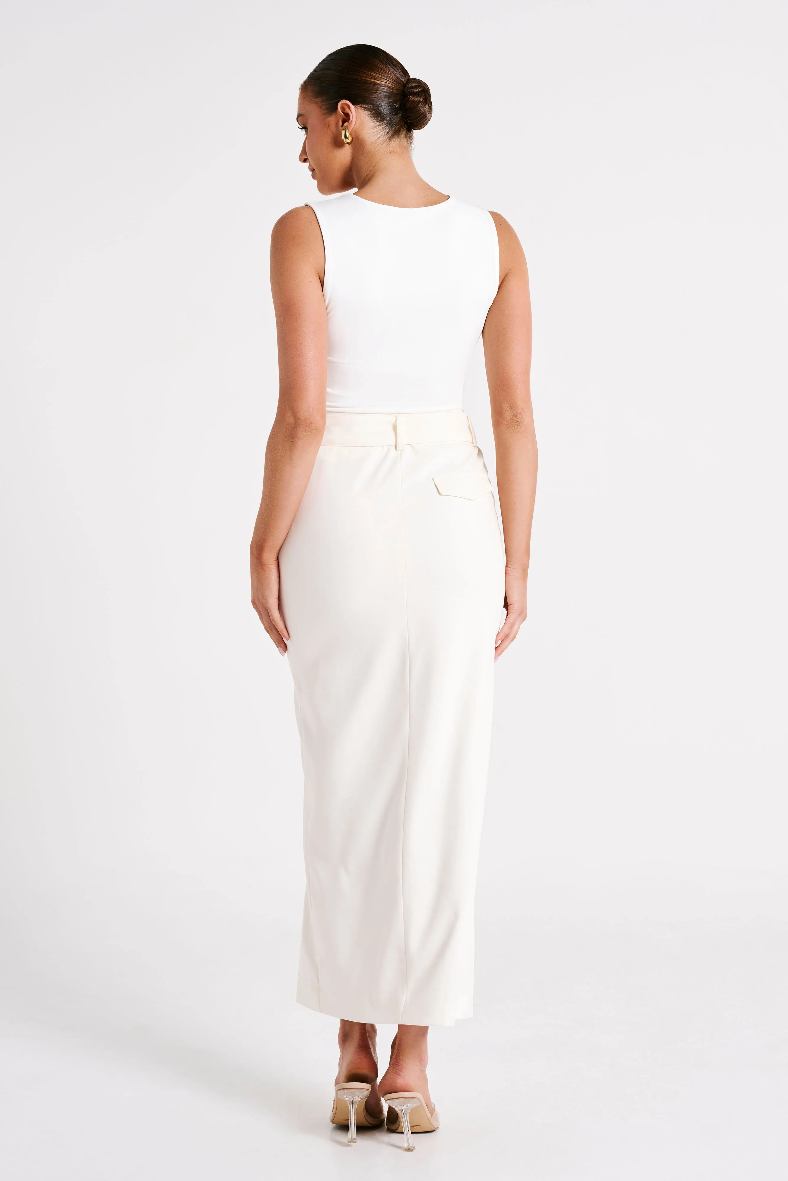 Daria Suiting Midi Skirt - Ivory