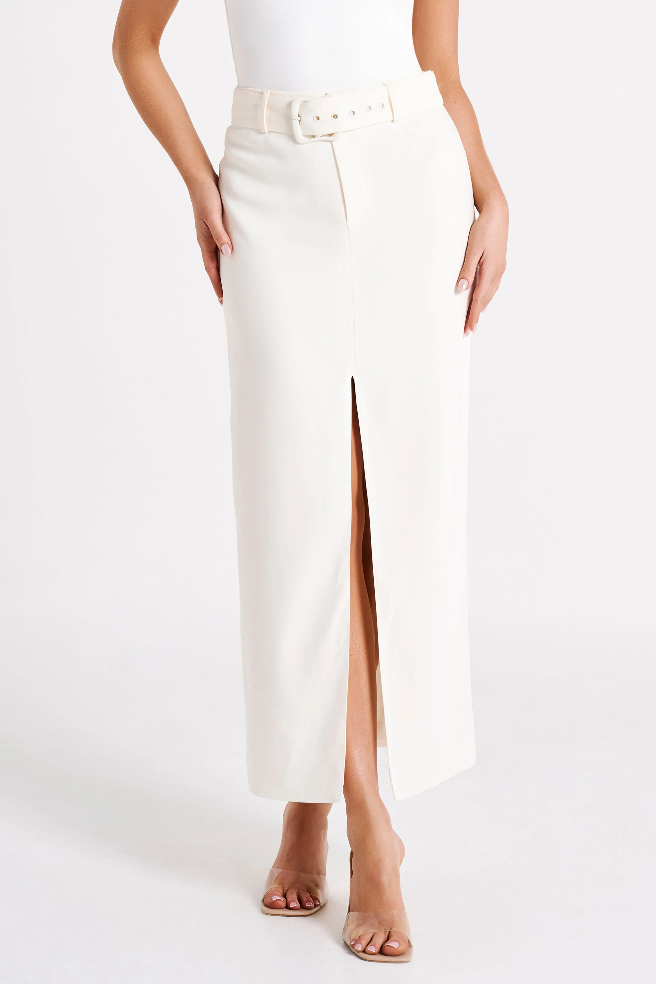 Daria Suiting Midi Skirt - Ivory