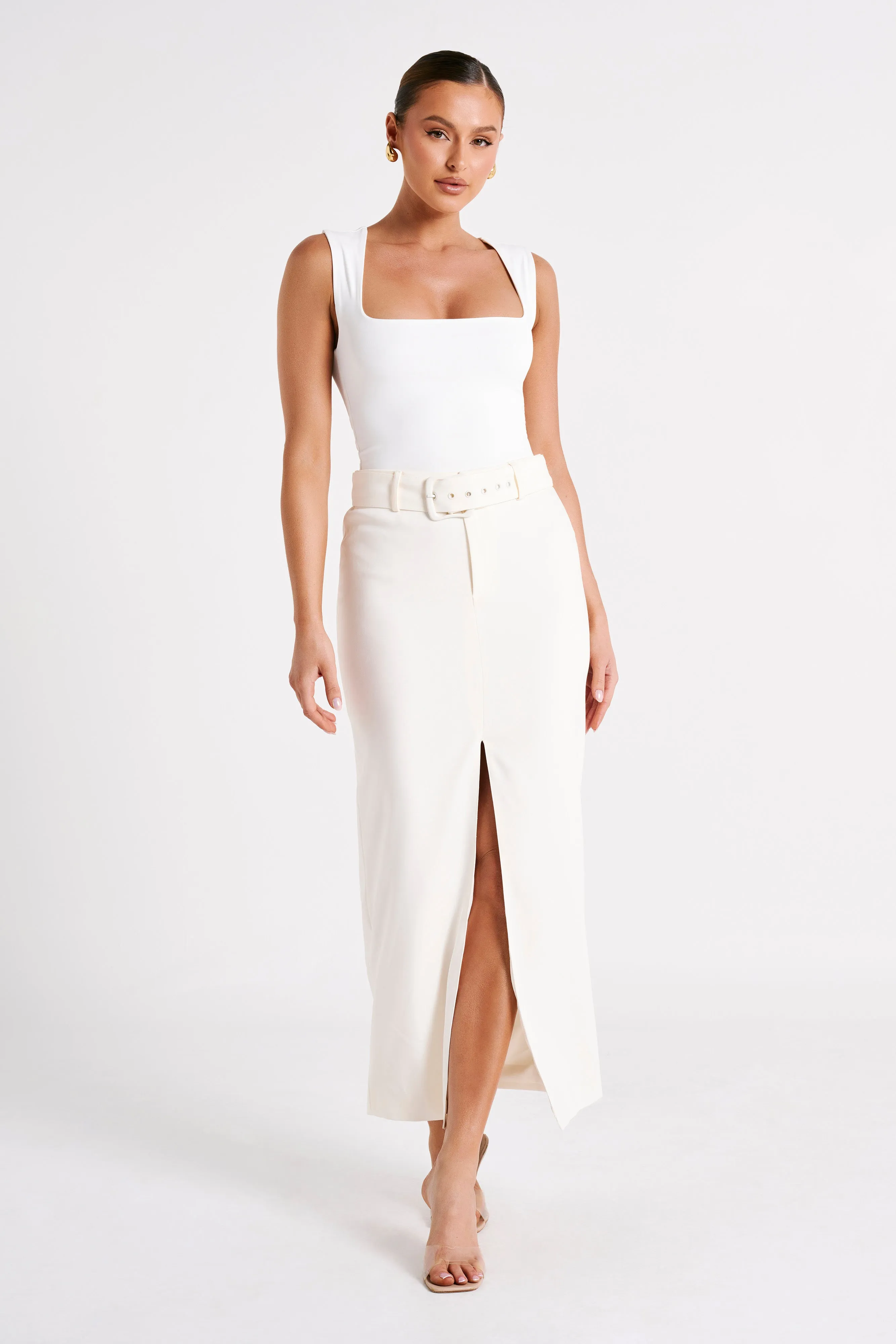 Daria Suiting Midi Skirt - Ivory