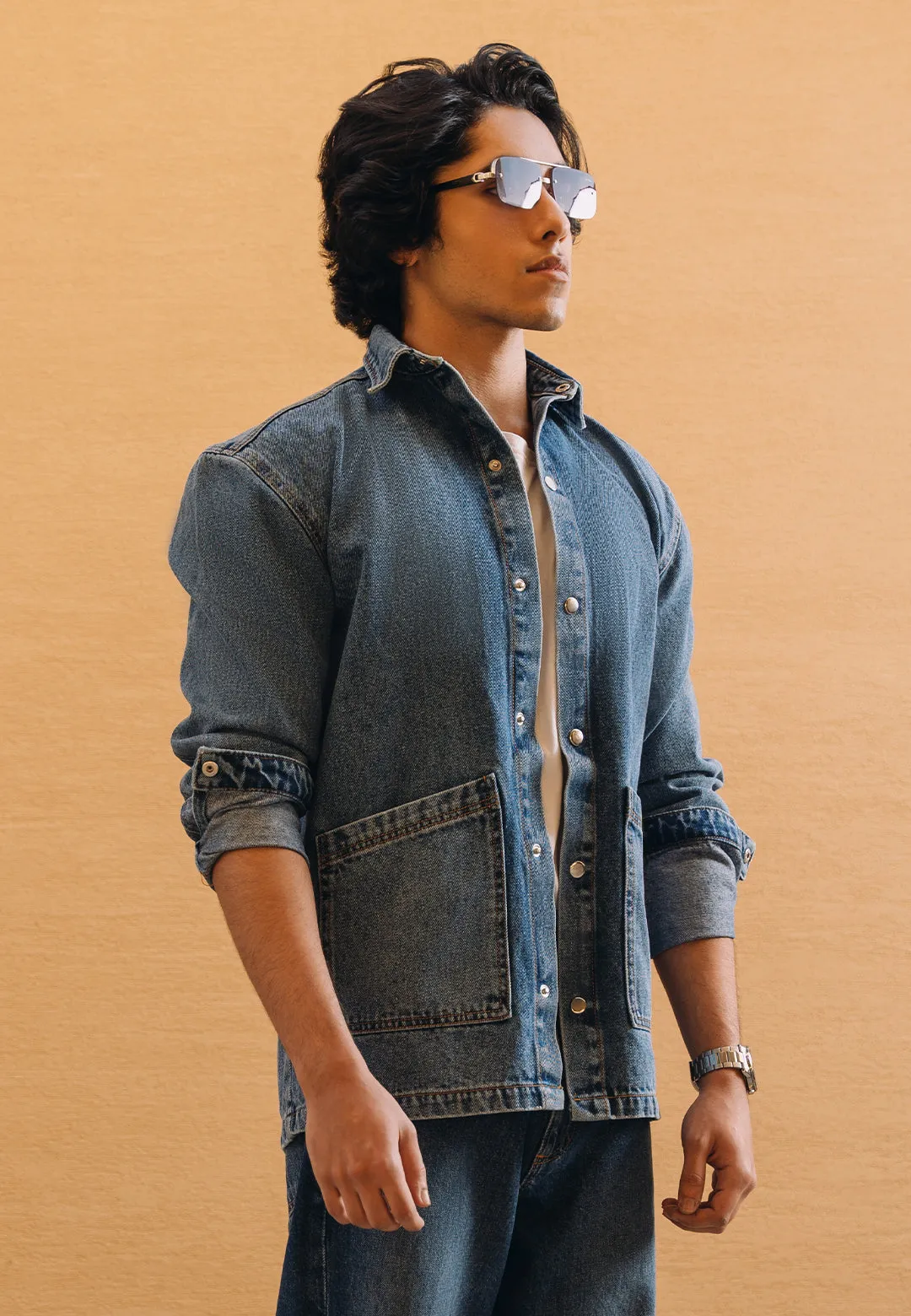 Denim Cross Pocket Shirt