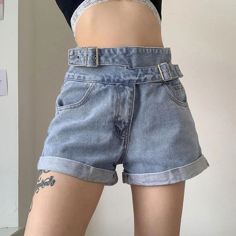 Double Strap Denim Shorts SD00898