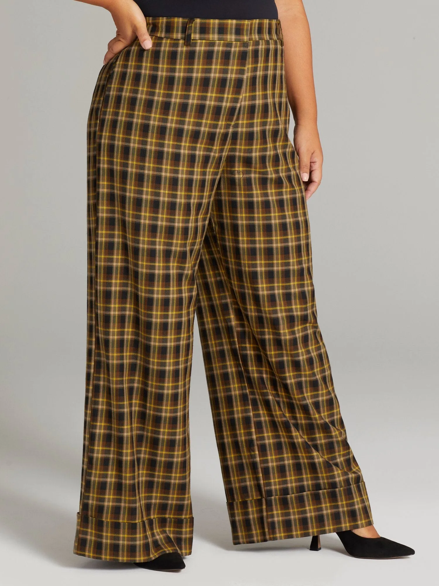 Faven Plaid Wide Leg Pants