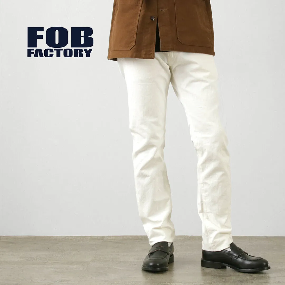 FOB FACTORY / F1153 White Denim 60 Twill 5P