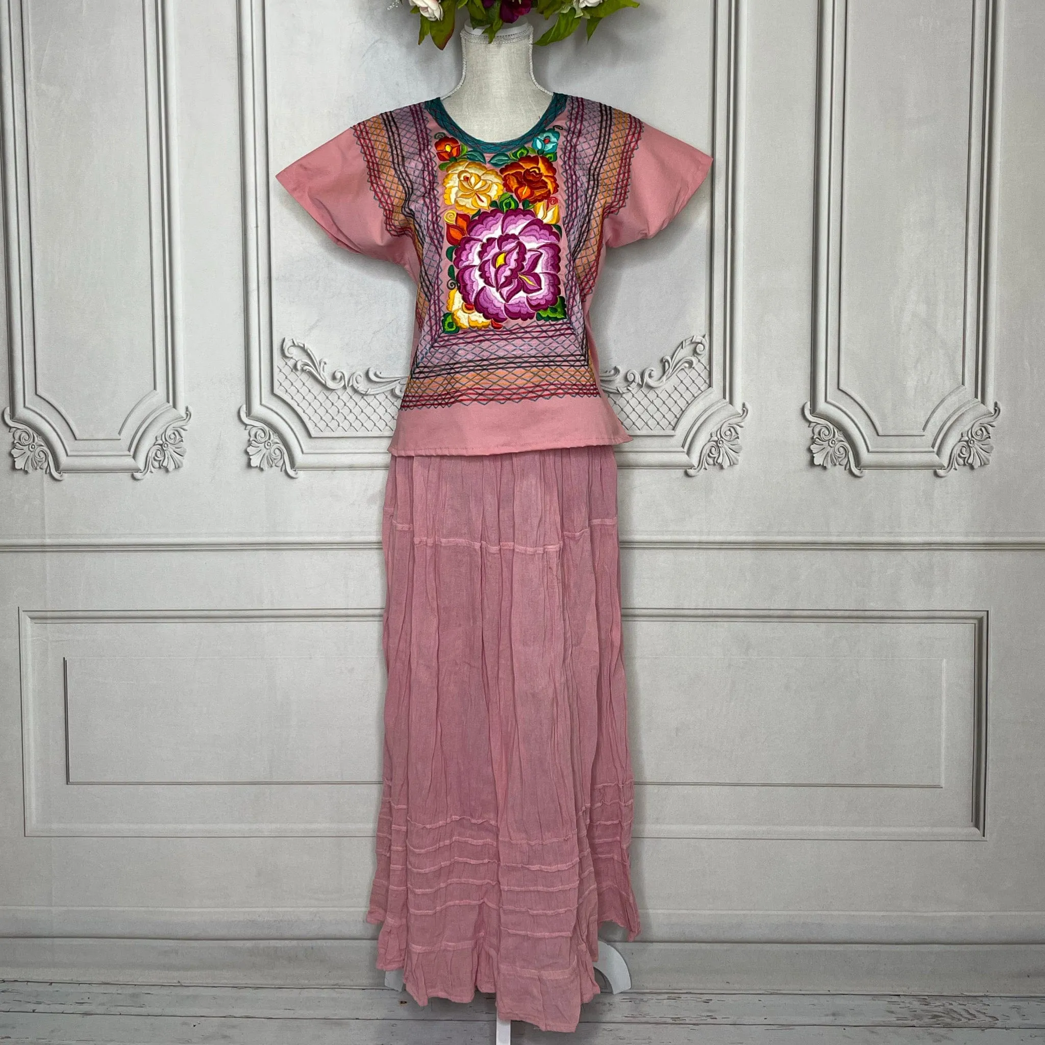 Frida Kahlo Huipil Blouse Stretch Flower