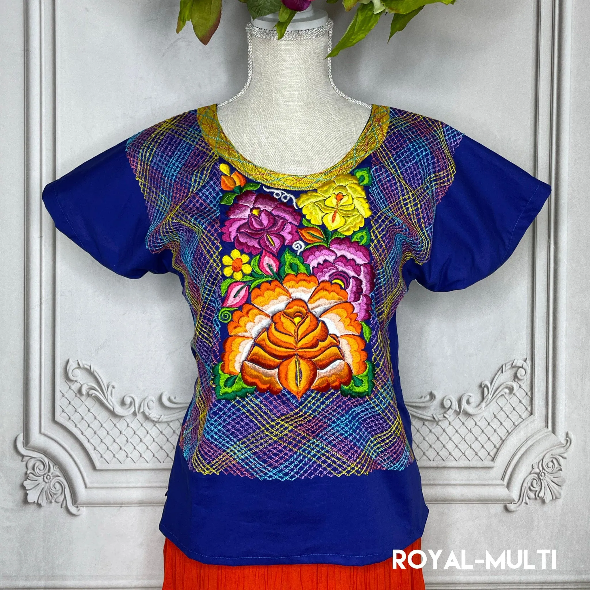 Frida Kahlo Huipil Blouse Stretch Flower