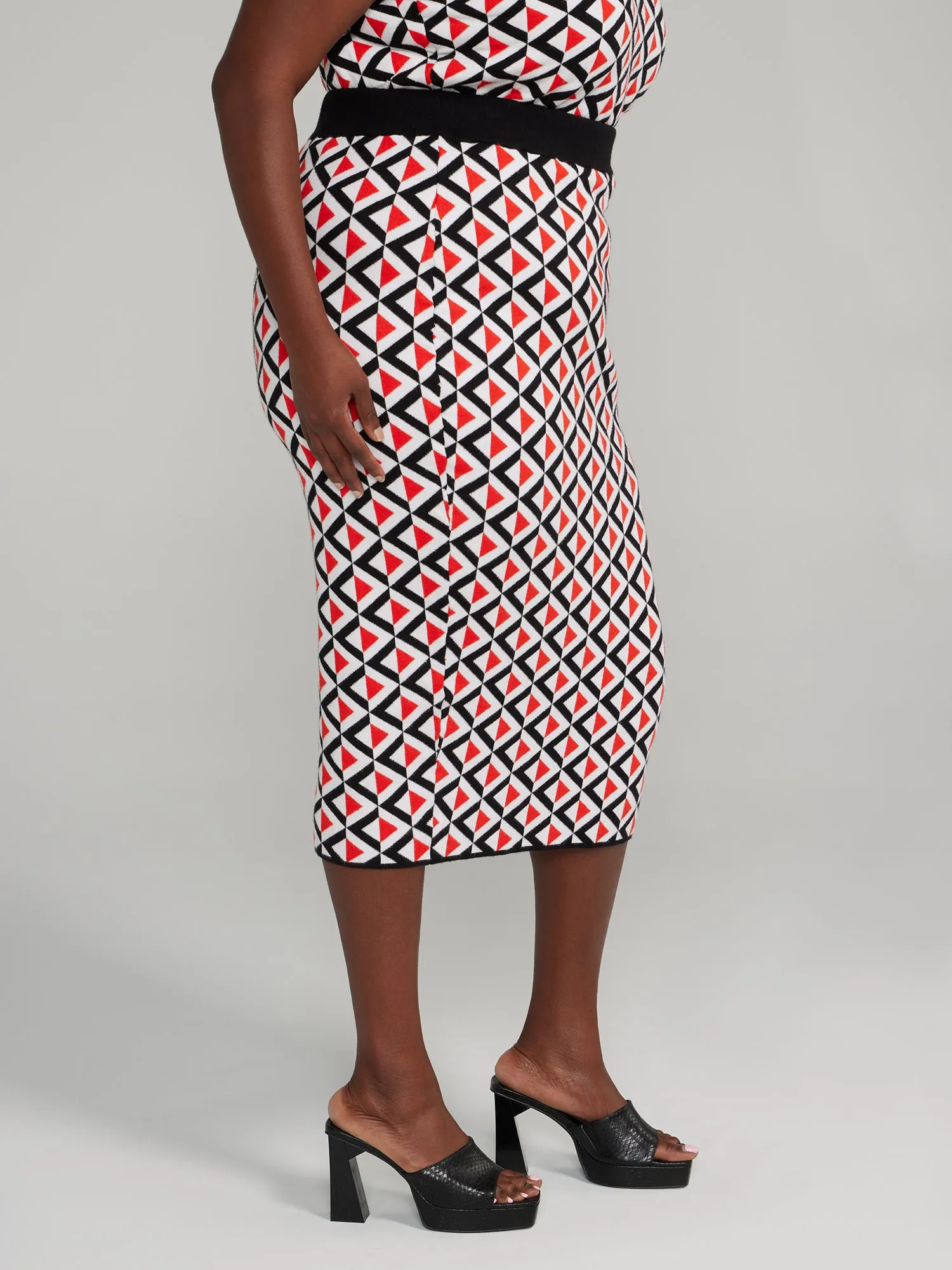 Geo Print Sweater Skirt