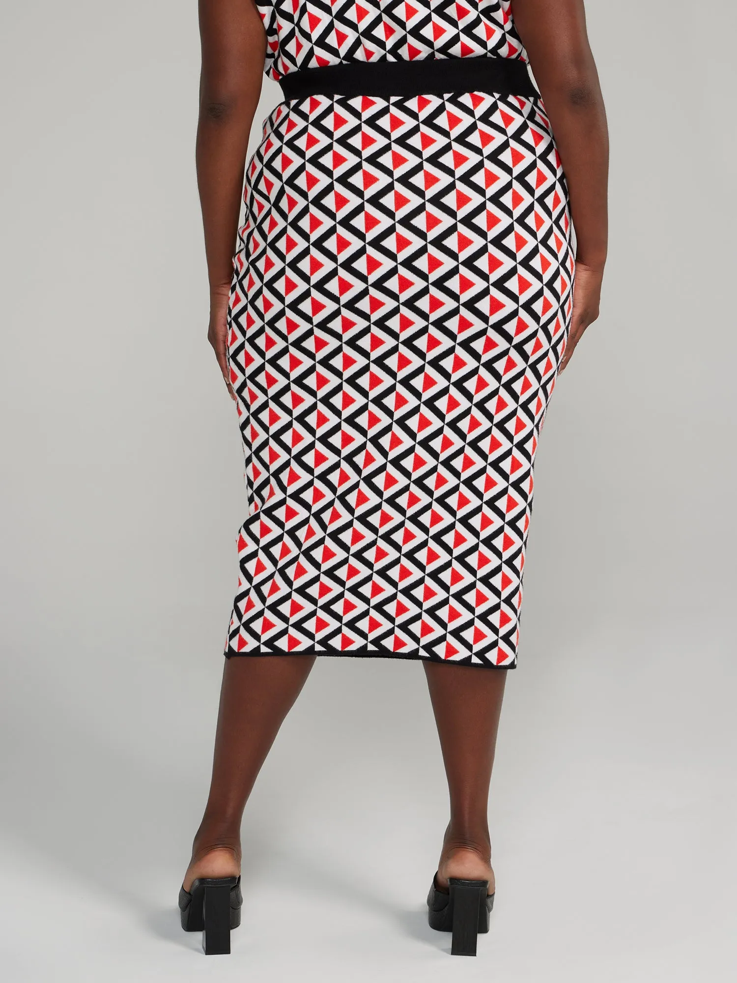 Geo Print Sweater Skirt