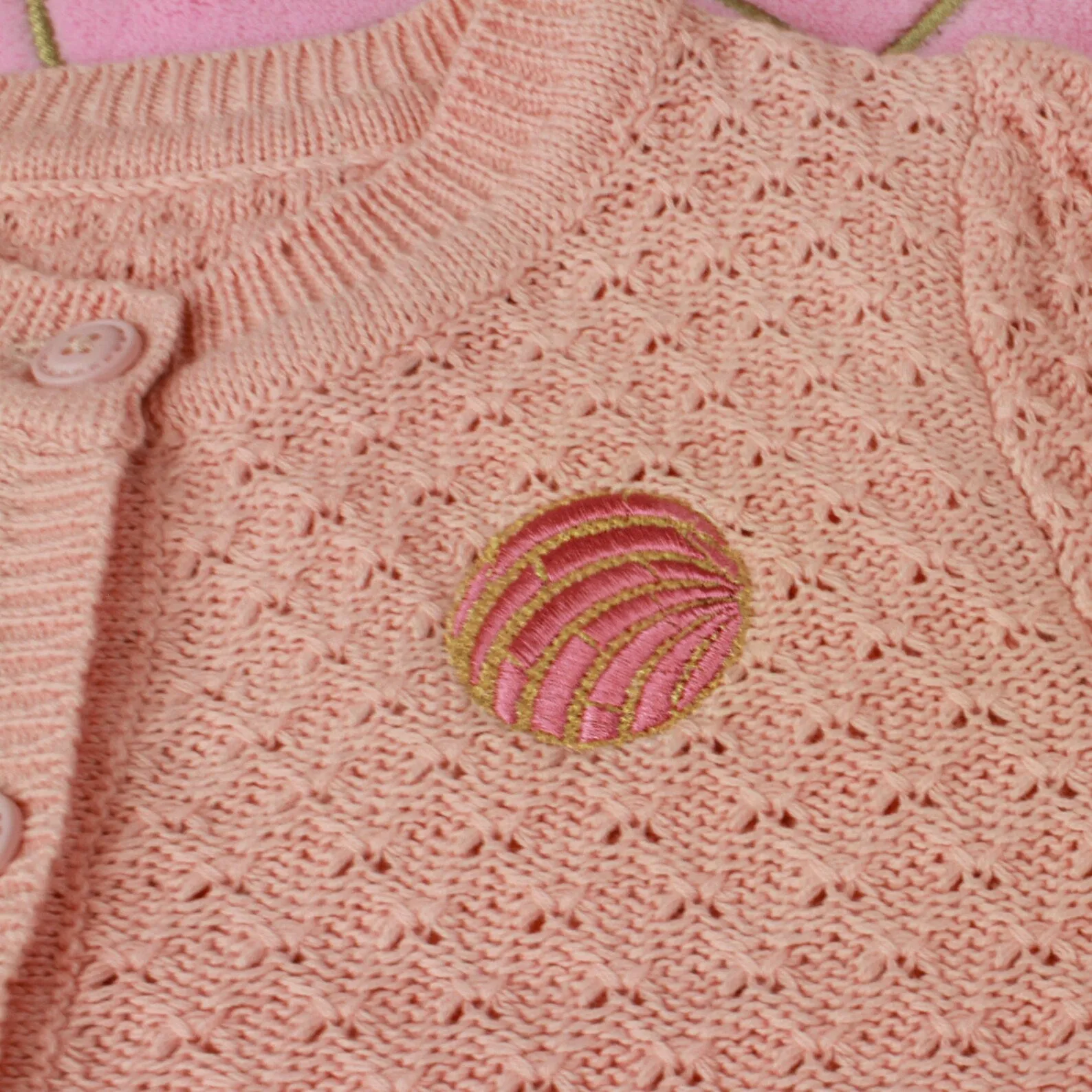 Girl's Pink "Pan Dulce" Knit Sweater Cardigan #E-GPCP