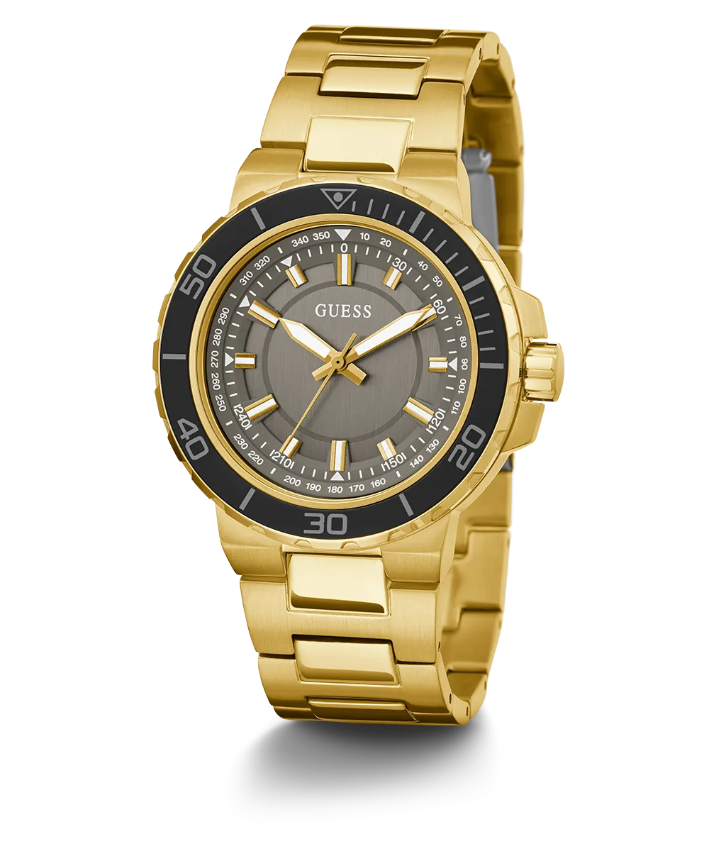 GUESS Mens Gold Tone Analog Watch