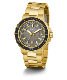 GUESS Mens Gold Tone Analog Watch