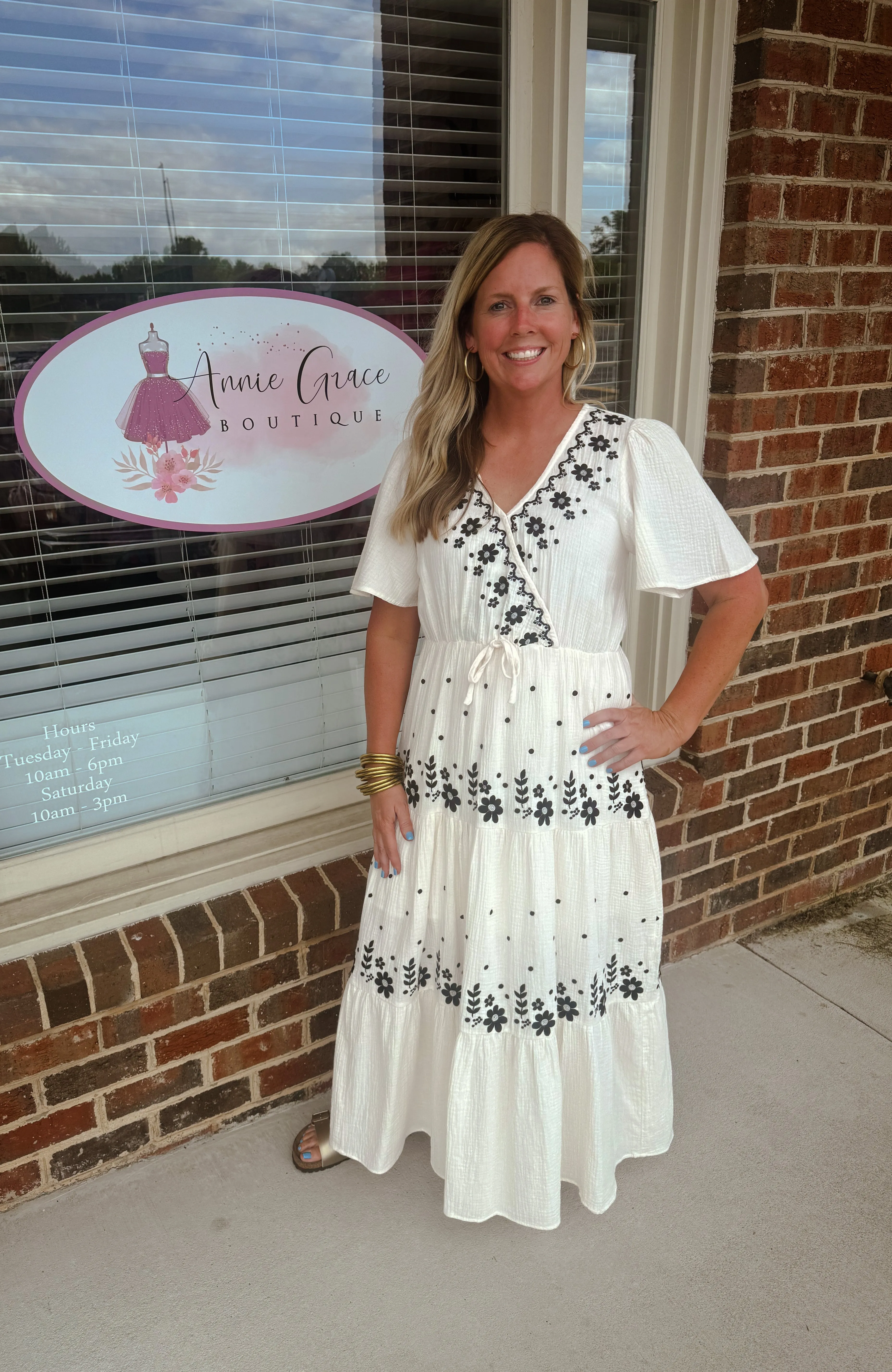 Ivory Embroidered Dress