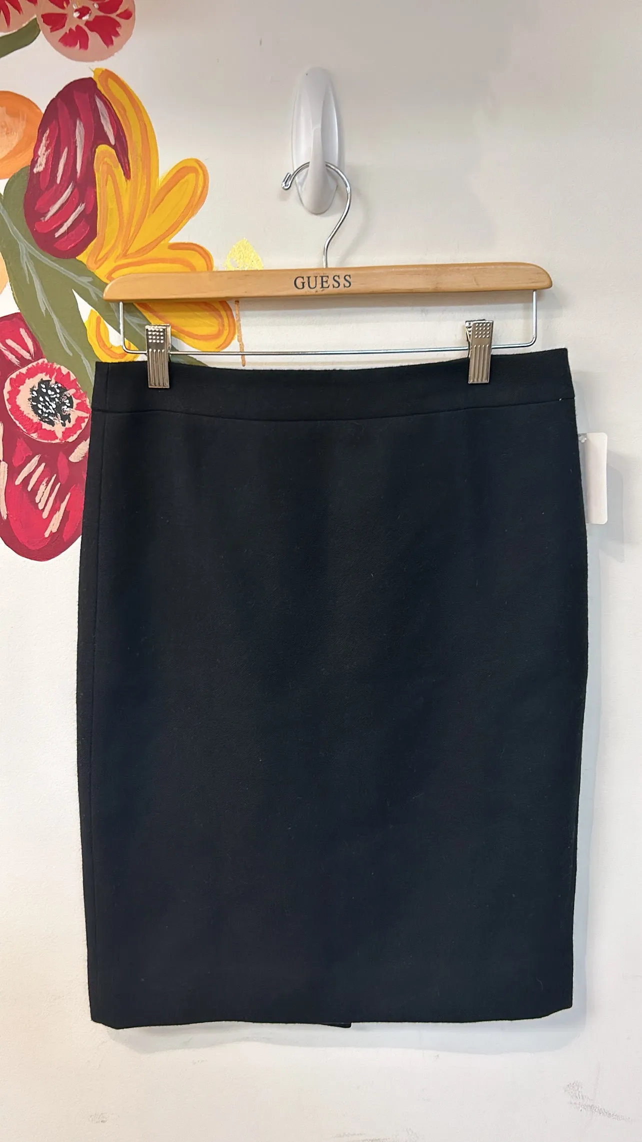 J. Crew Black No. 2 Pencil Wool Skirt, 2