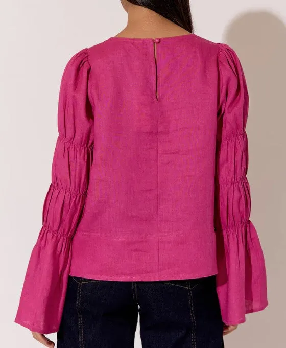 Johanna linen blouse Magenta