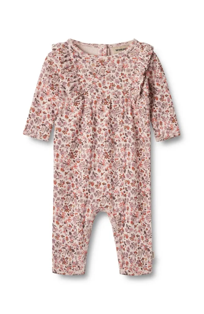 Jumpsuit L/S Kira - Pale Rose Flowers