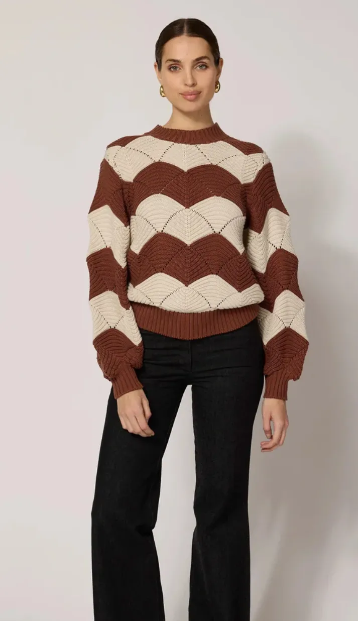 KORI SWEATER IN IVORY & TERRACOTTA