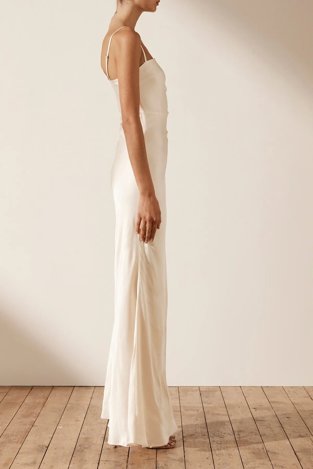 LA LUNE RUCHED MAXI DRESS - CREAM