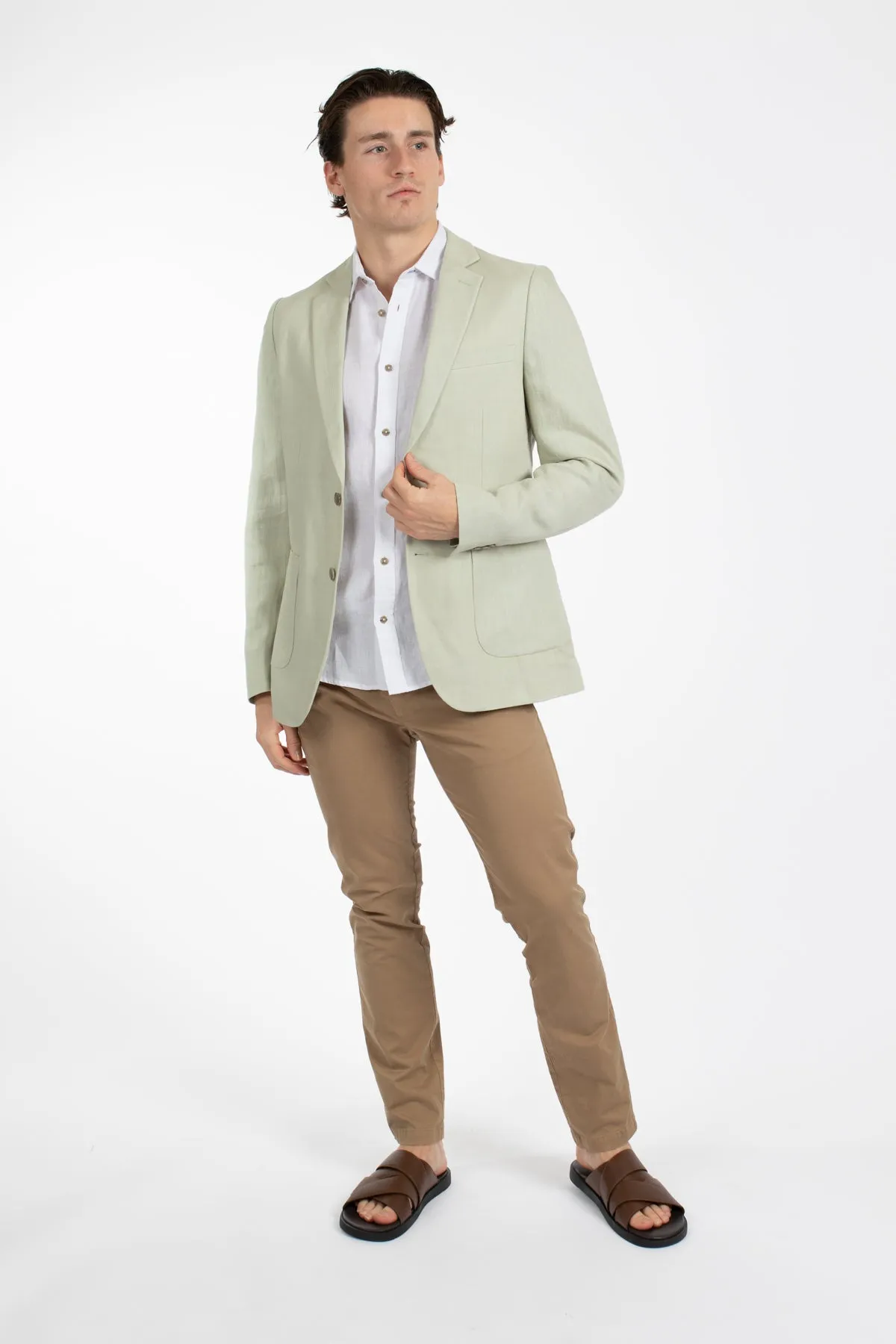 Leek Patch Pocket Linen Blazer