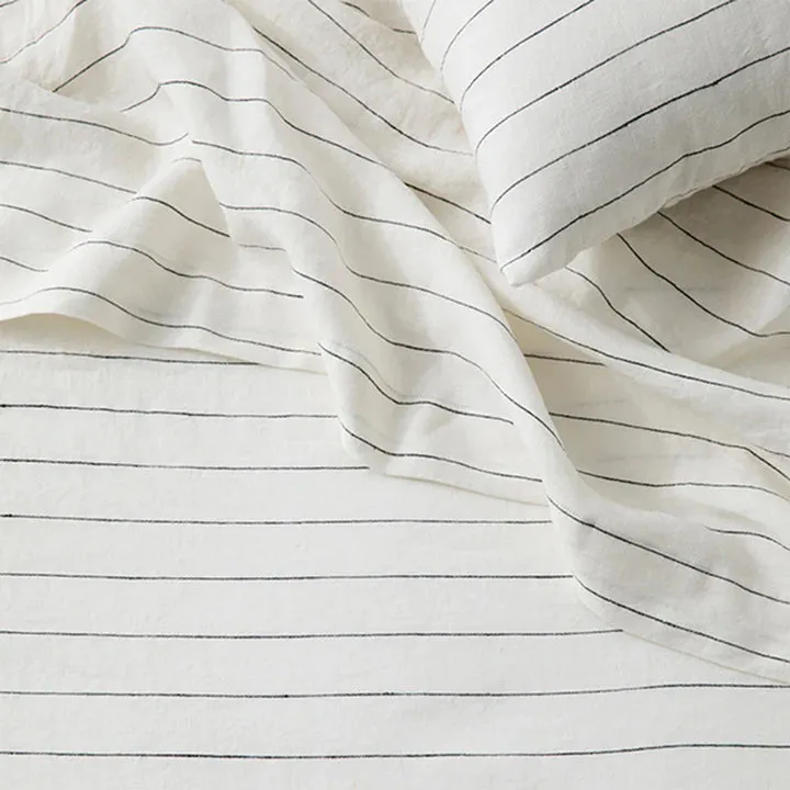 LINEN SHEET SET | 4 PC | PENCIL STRIPE