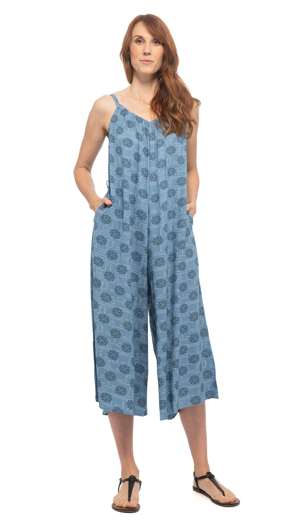 Marley Jumpsuit - blue matrix - rayon