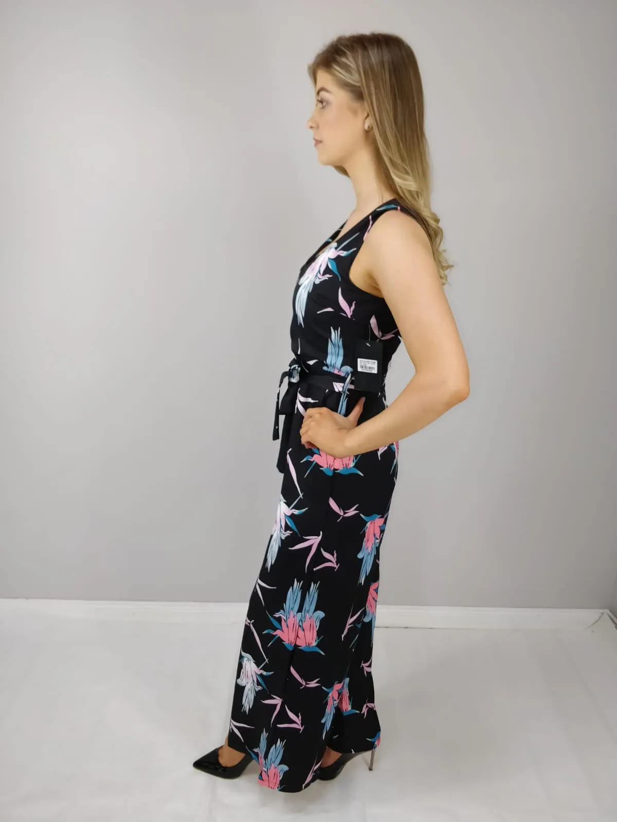 Milana Black Floral Pocket Jumpsuit