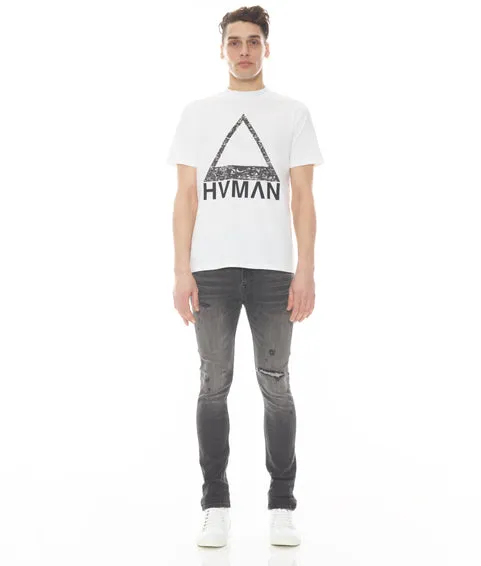 NOVELTY TEE EYES TRIANGLE IN WHITE