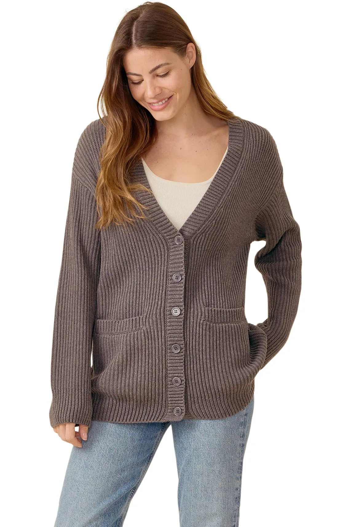 One Grey Day Leon Cardigan in Charcoal