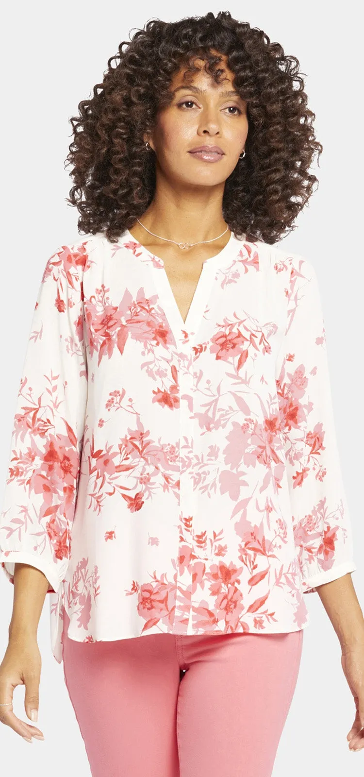 Pintuck Blouse Natuurprint | Bellarose