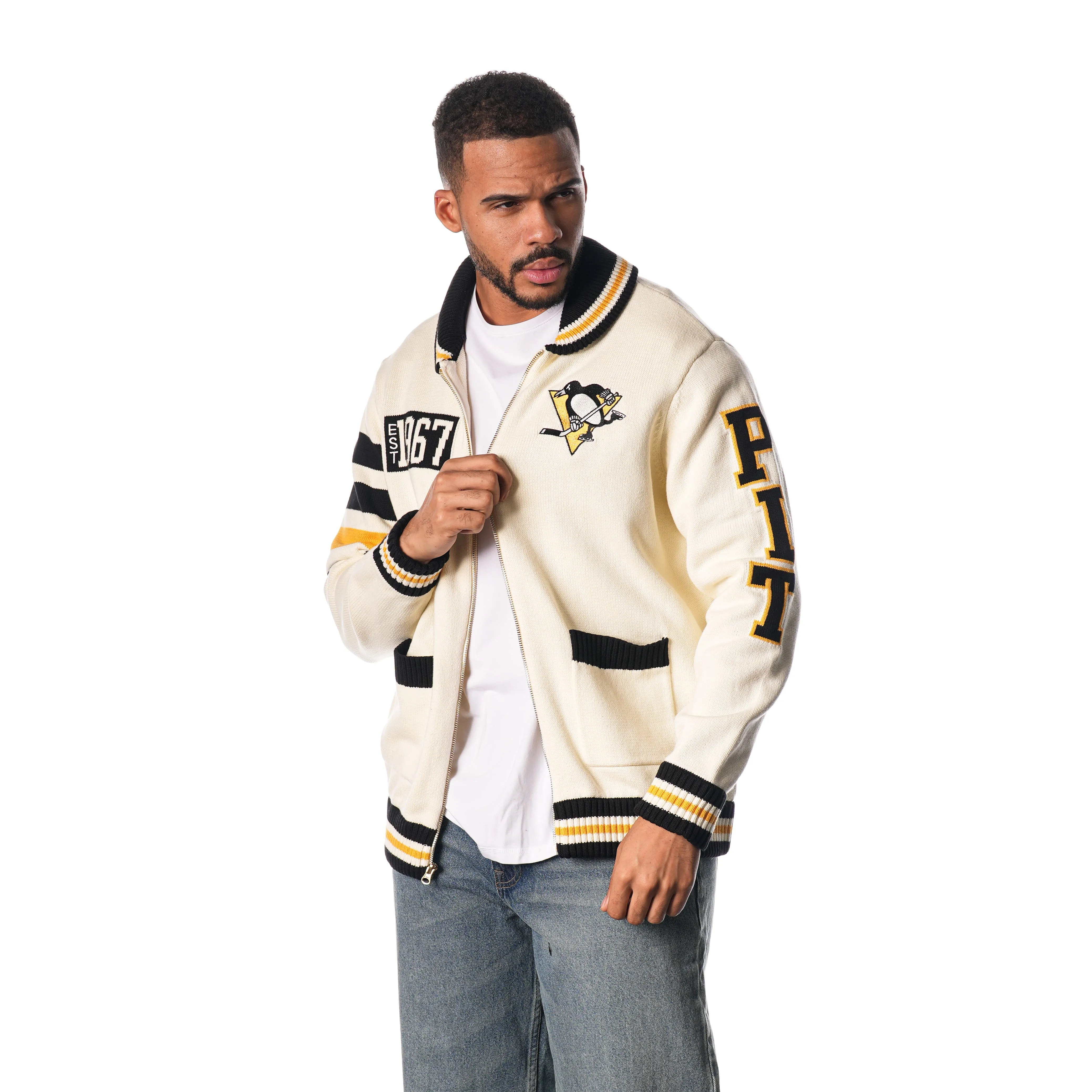 PITTSBURGH PENGUINS JACQUARD SWEATER - CREAM