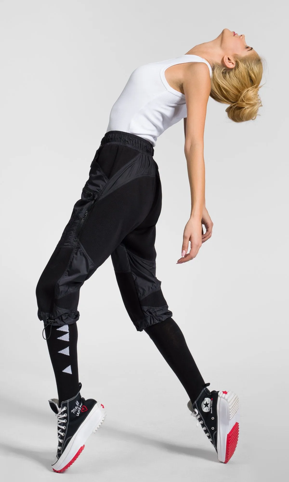 Ribbed Knee Track Pants