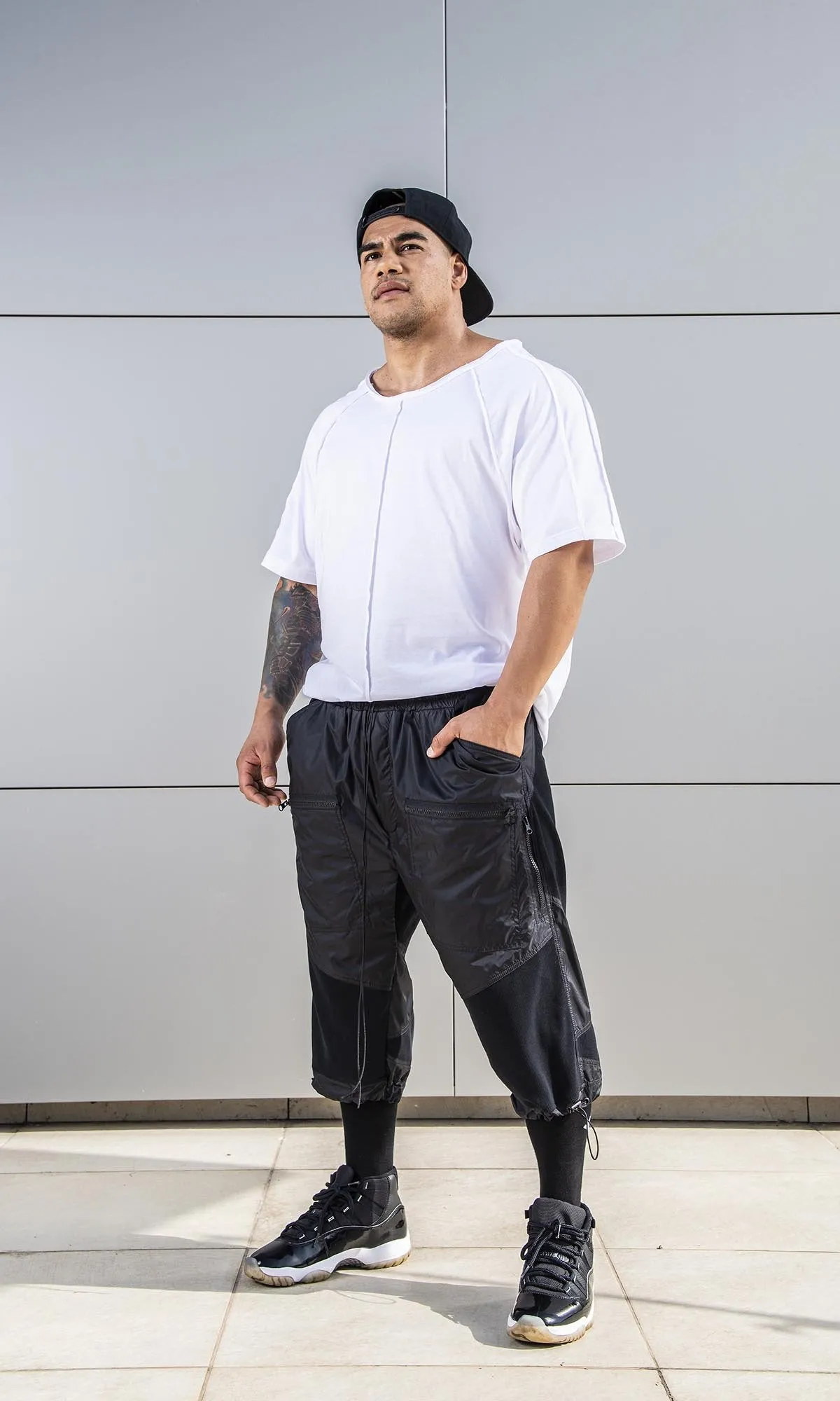 Ribbed Knee Track Pants