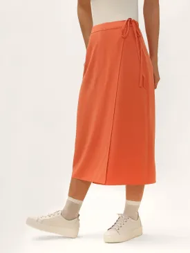 Robin Wrap Midi Skirt in Orange Spritz