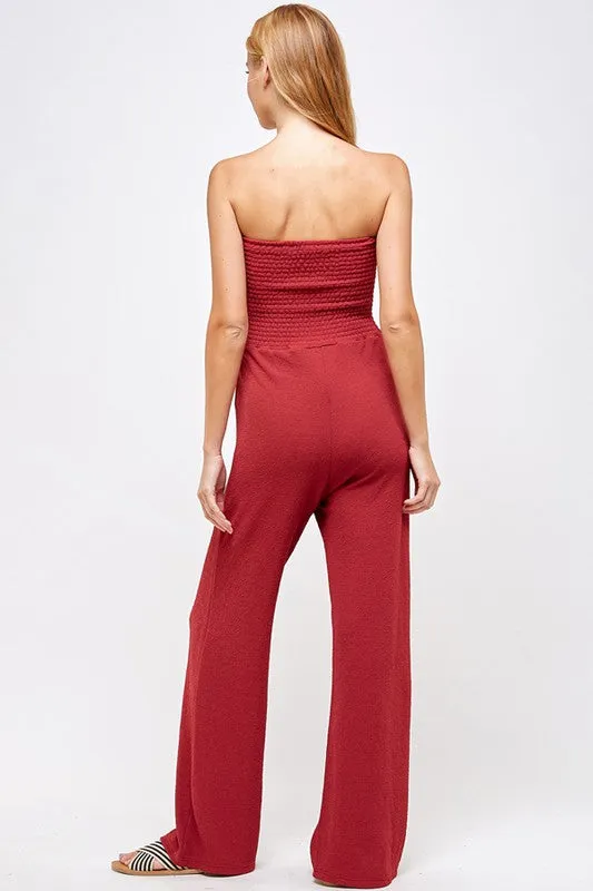 SEASHORE STRAPLESS JUMPSUIT