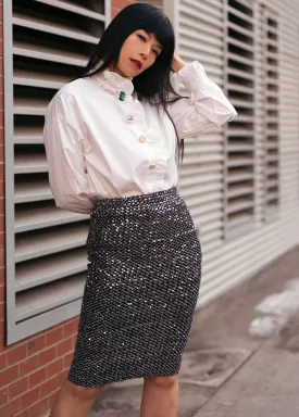 Sequin Embellished Pencil Skirt