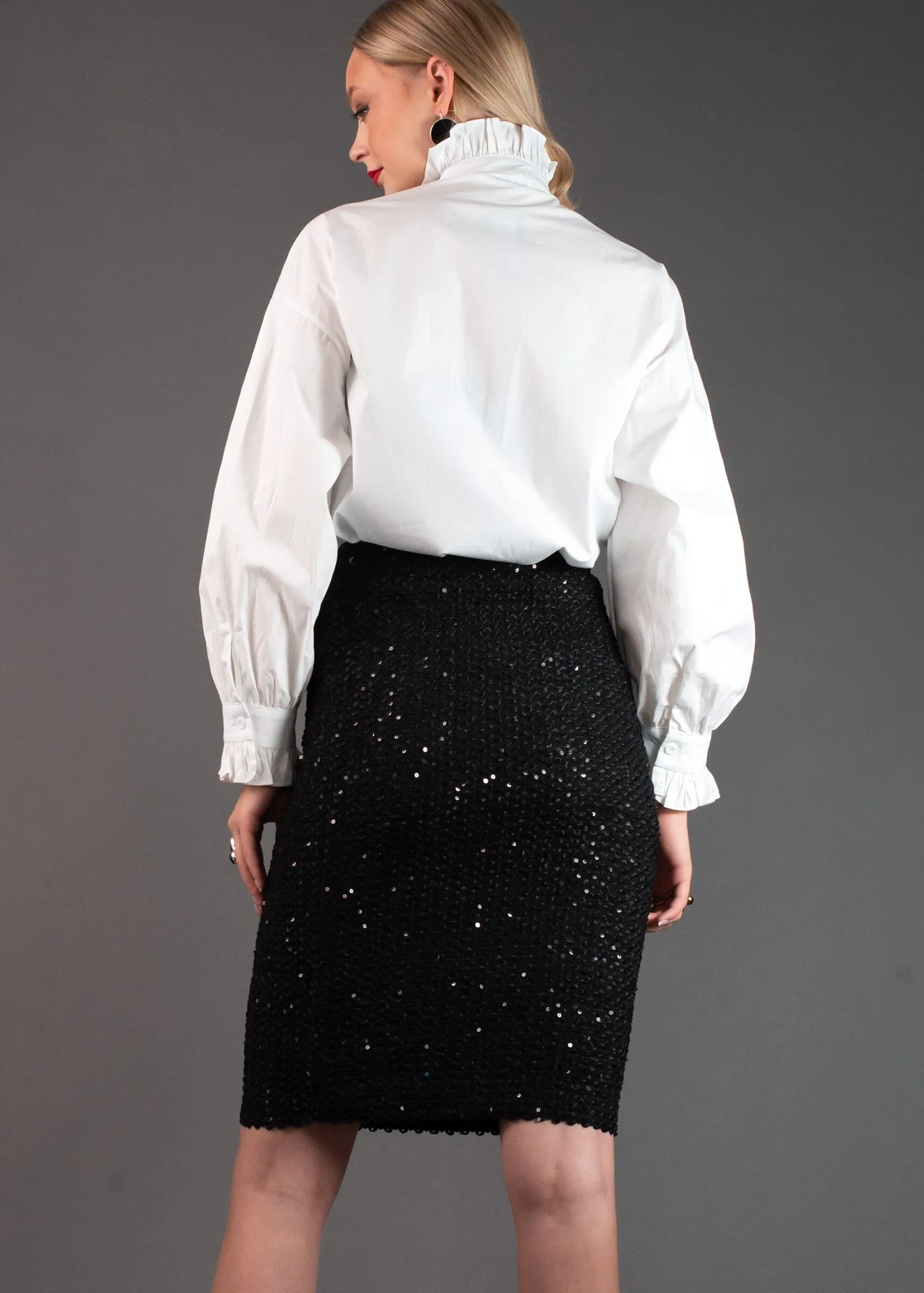 Sequin Embellished Pencil Skirt