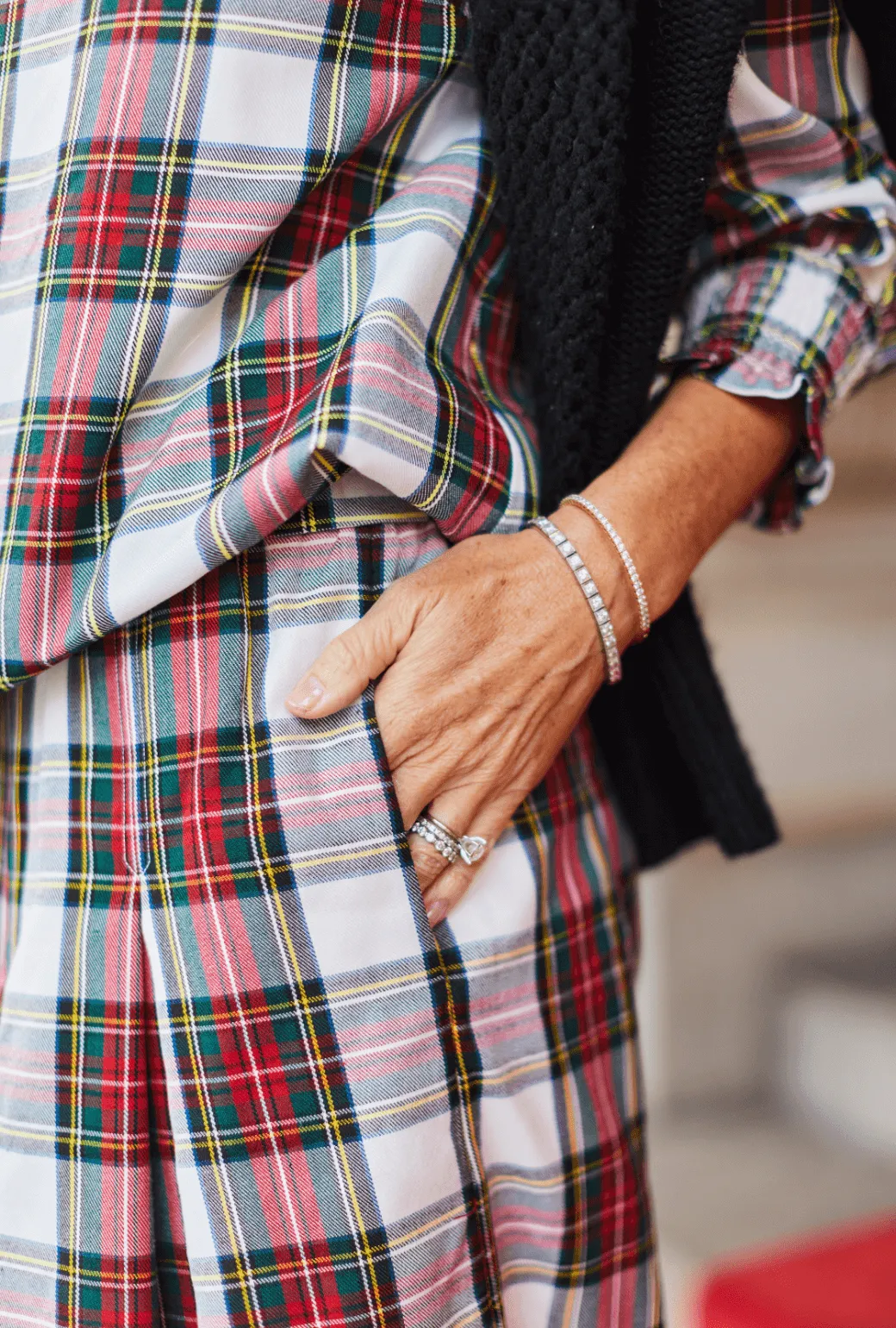 Smocked Waist MIDI Skirt - Dress Stewart Plaid