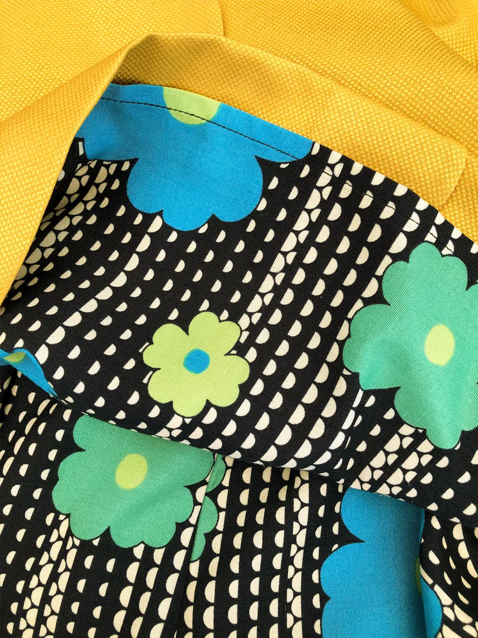 Surprise Sale! Yellow Scallop Detail Dotty Ruffle Pocket Pencil Skirt