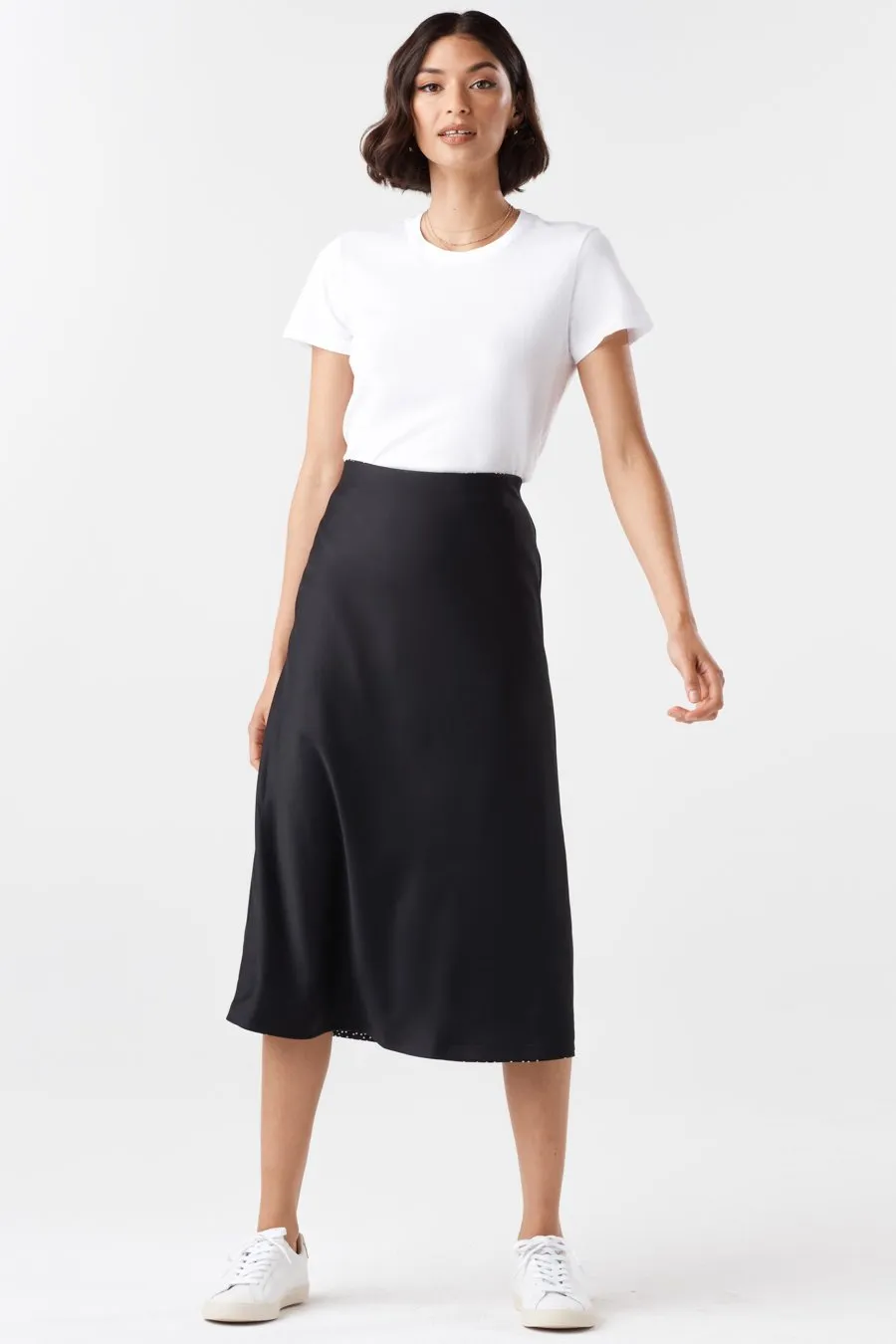 The Reversible Glossy Midi Skirt