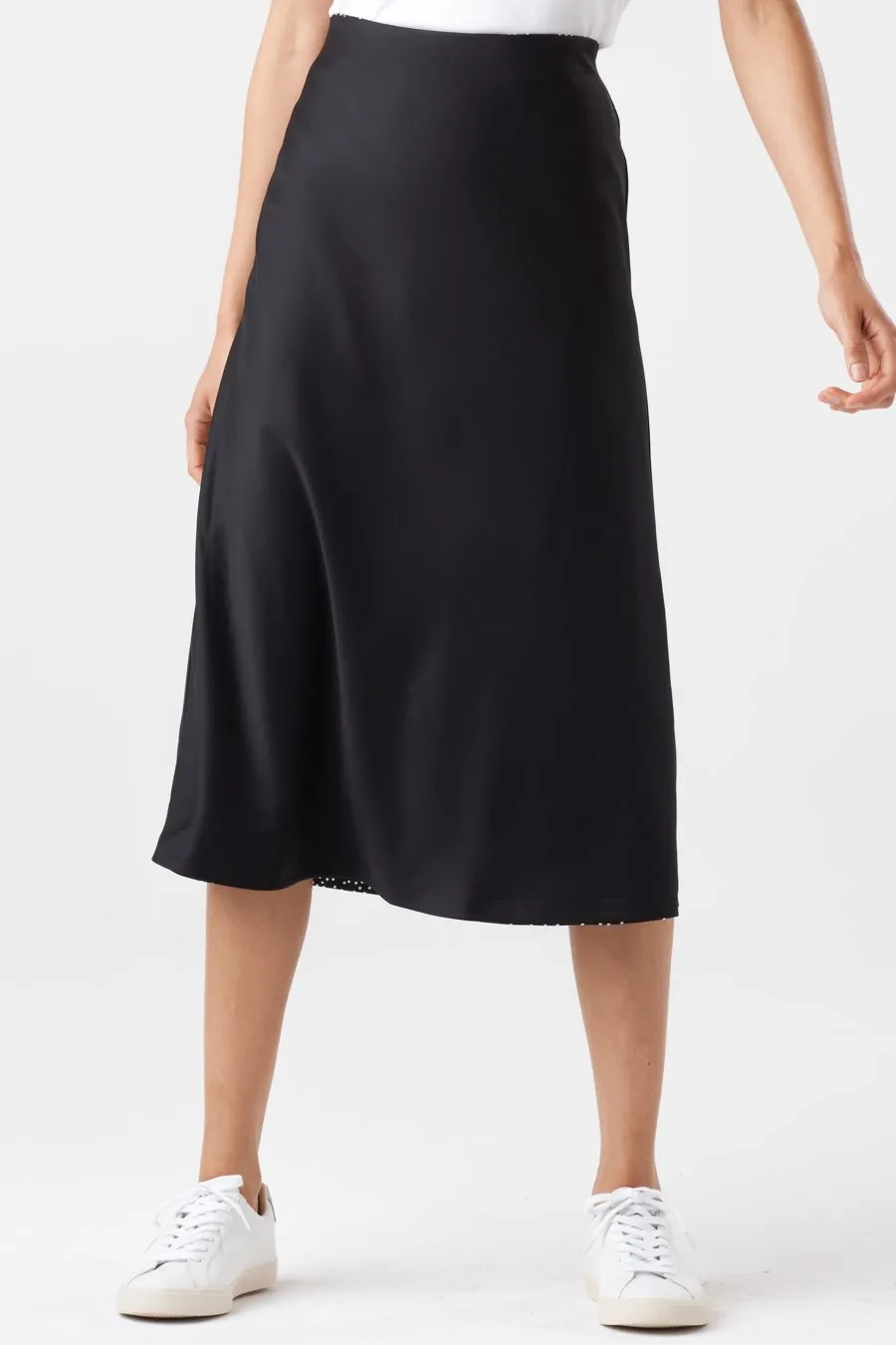 The Reversible Glossy Midi Skirt