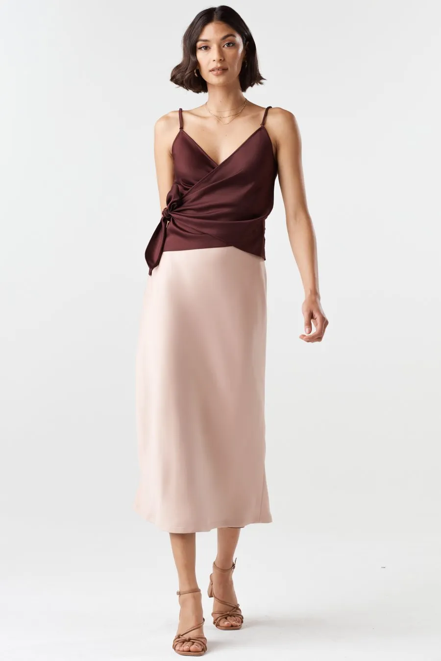 The Reversible Glossy Midi Skirt