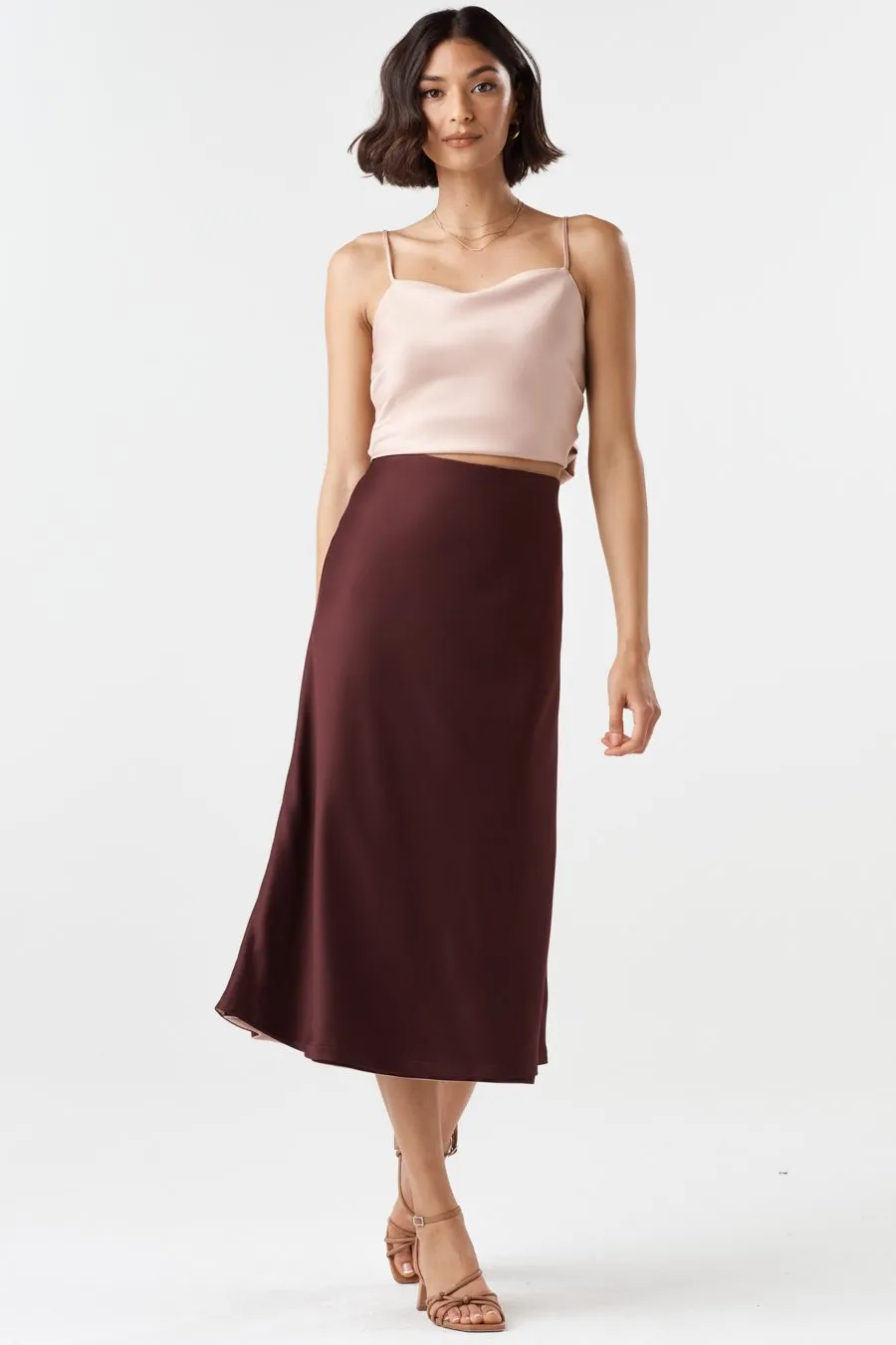 The Reversible Glossy Midi Skirt