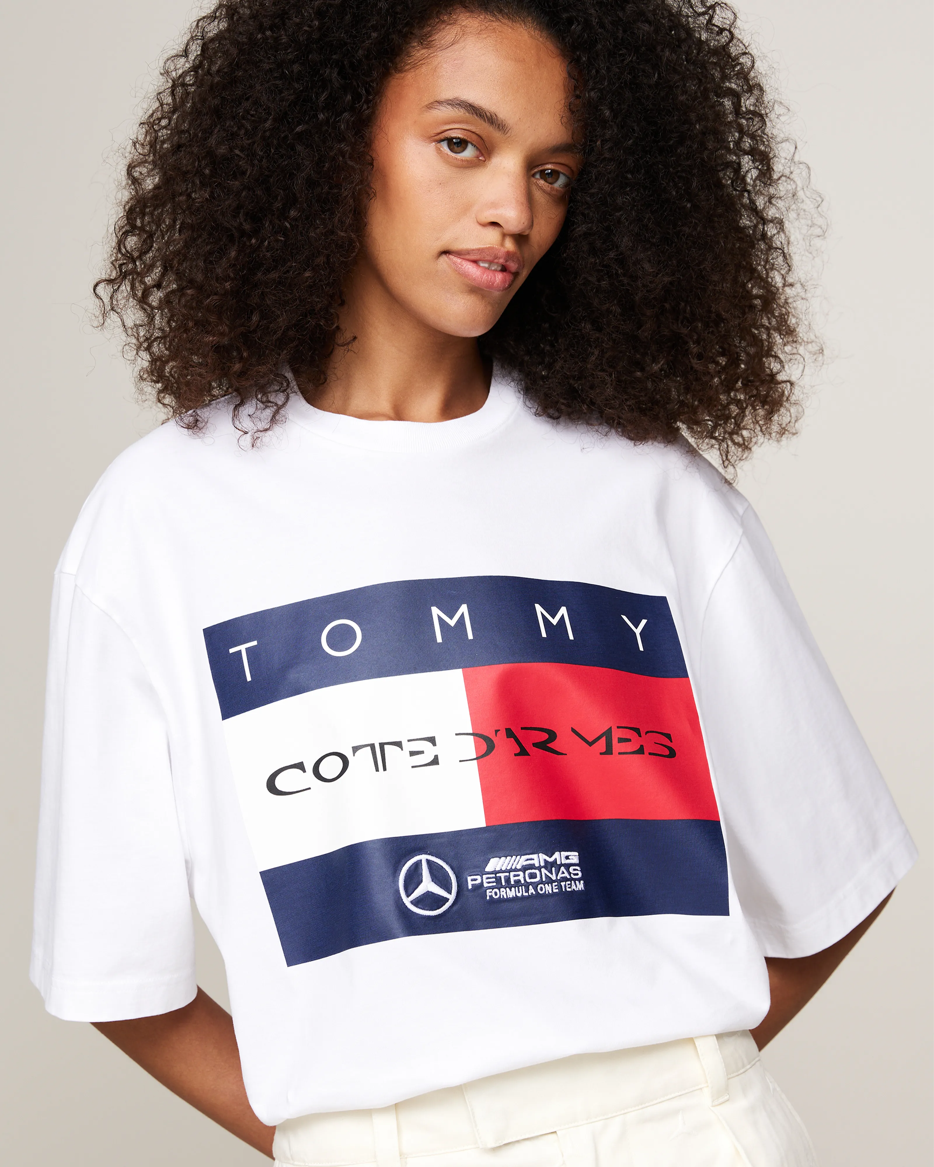 Tommy x Mercedes-AMG F1 x Clarence Ruth Flag Tee White