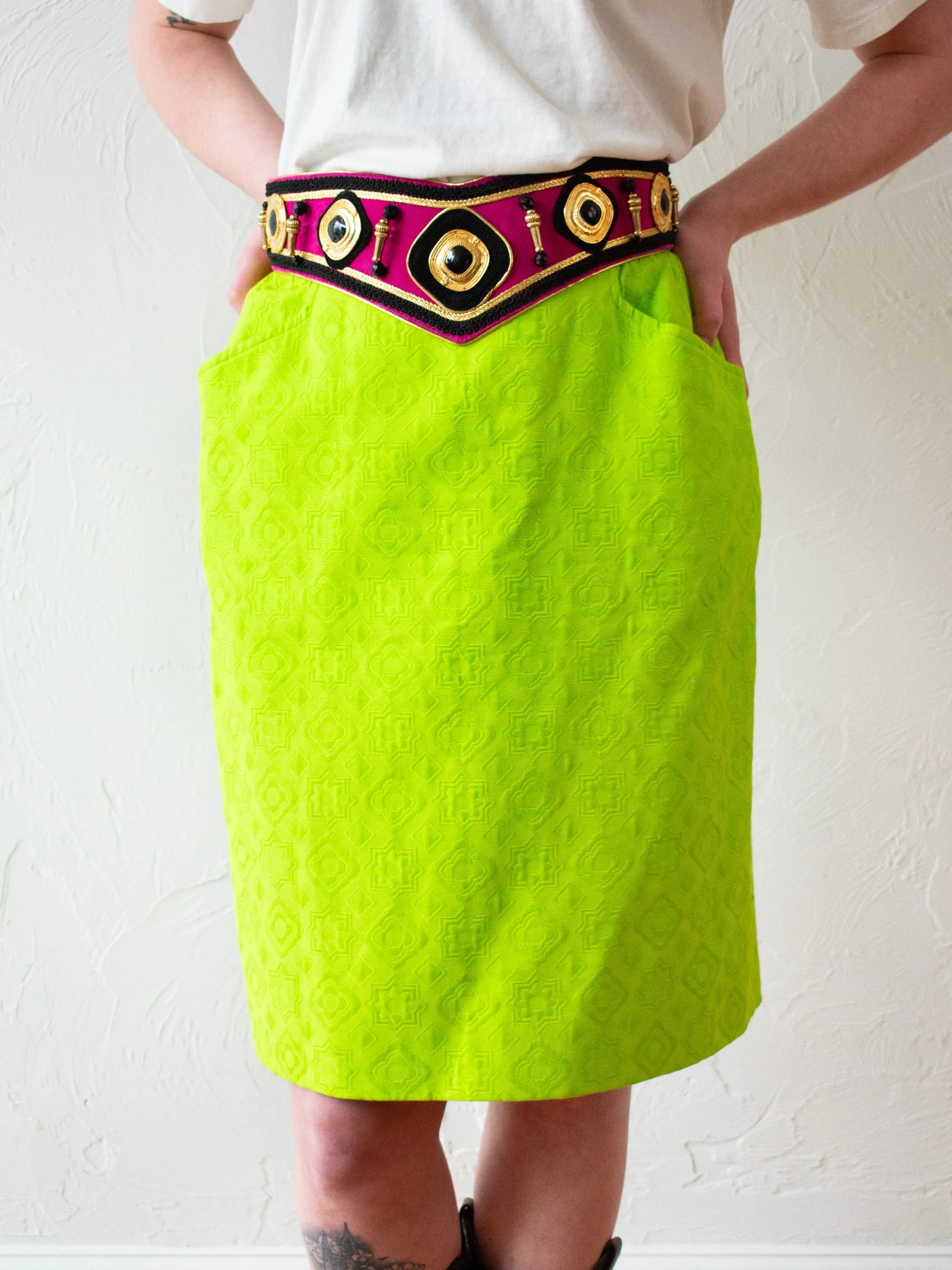 Vintage Lime Green Christian Lacroix Skirt M/L