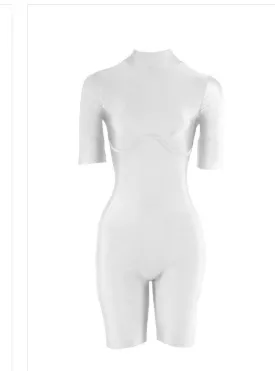 WHITE TRAP SHORT JUMPSUIT