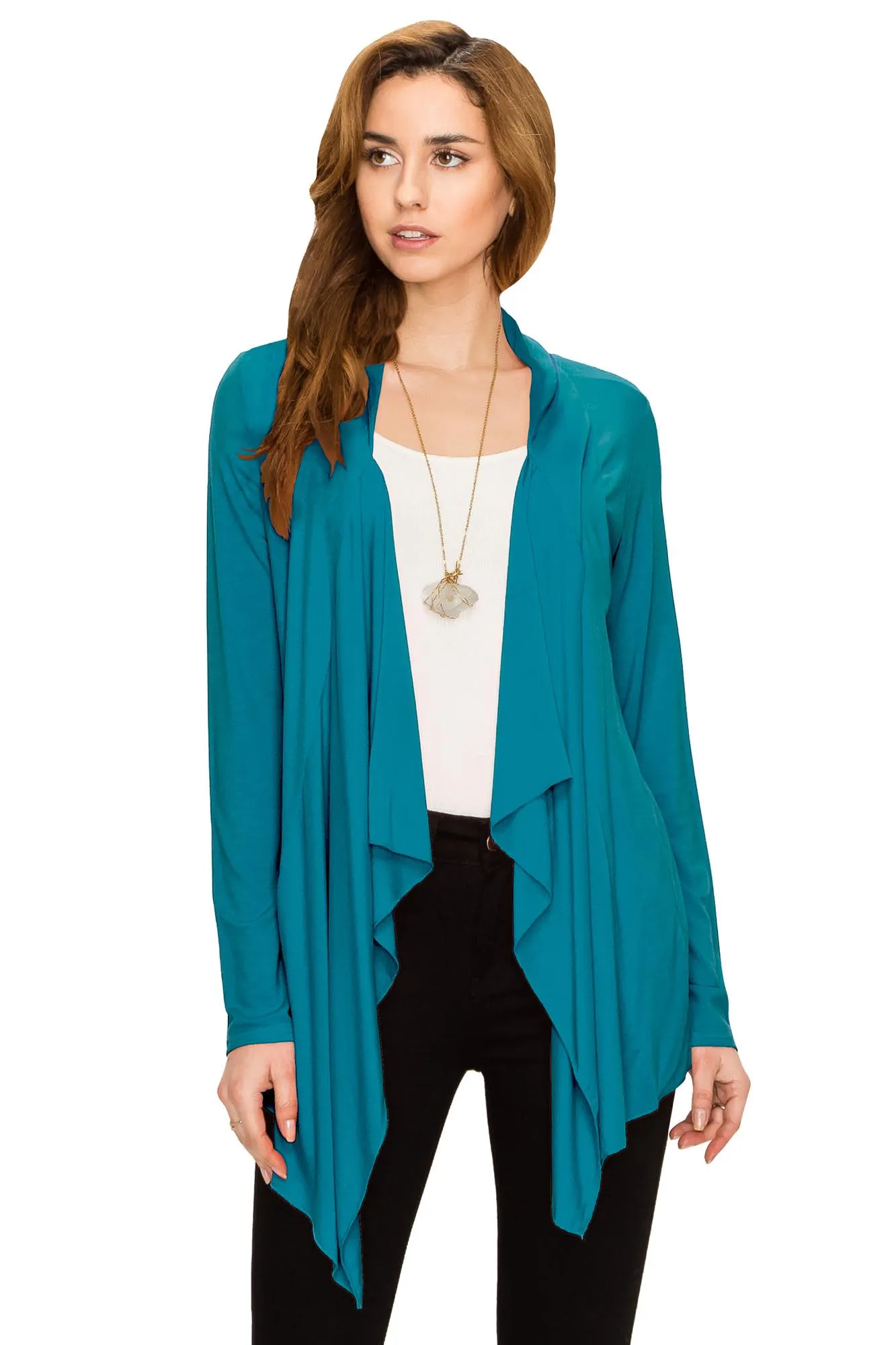 Women's Drape Front Open Cardigan